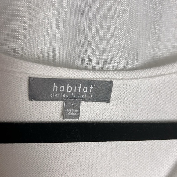 Habitat sweater,women,PTP 19.5” white cotton pull over,v neck,trim,EC - Picture 3 of 13